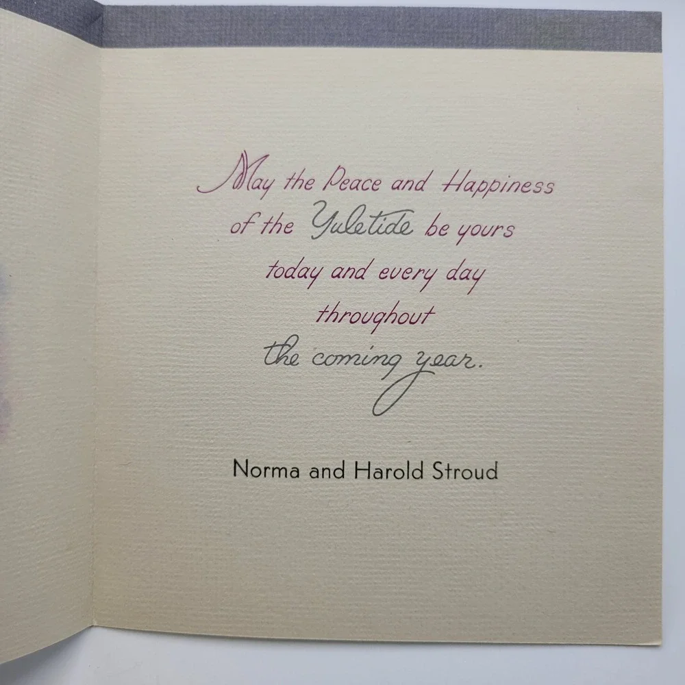 Vintage‎ Christmas Card Shepherd Sheep Norma Harold Stroud Religious
